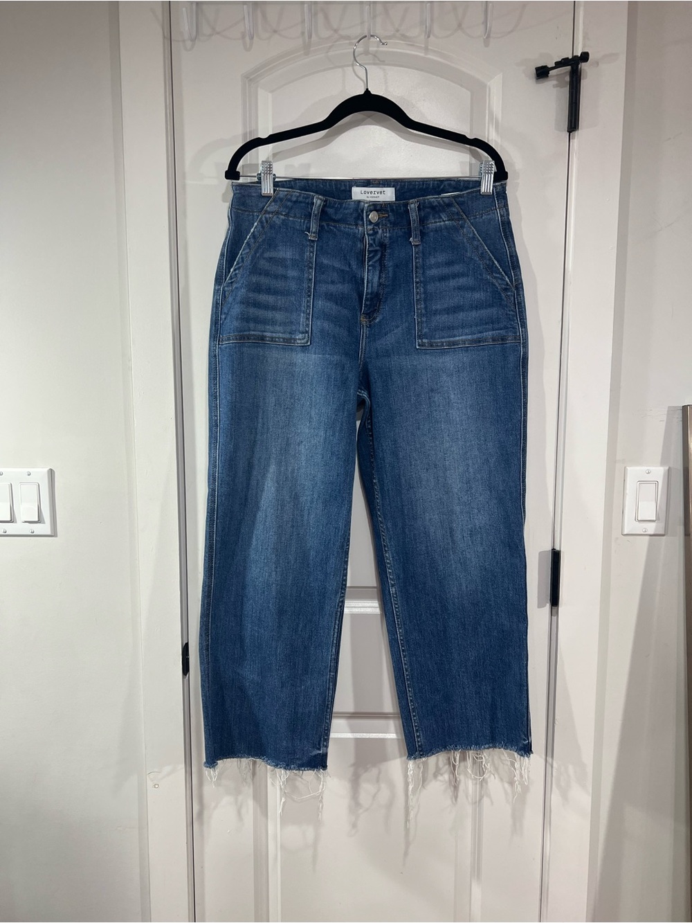 Lovervet, High-Rise Cropped Wide-Leg Jeans — Blue